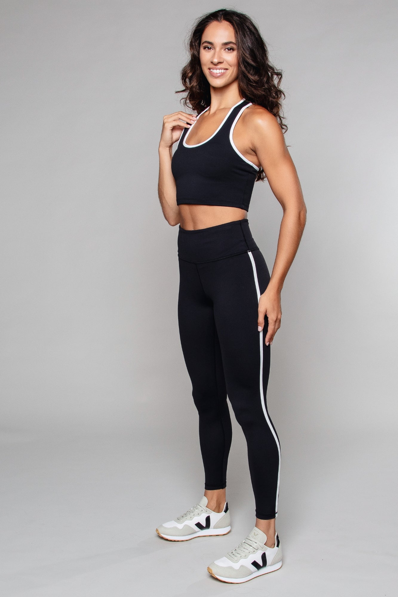 Soutien-gorge dos nageur gansé Noir / Blanc