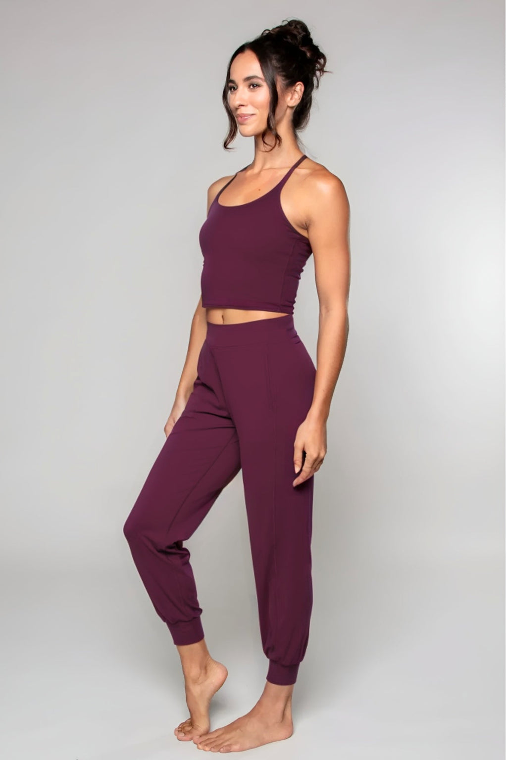 Pantalon de yoga sarouel Tula cerise noire