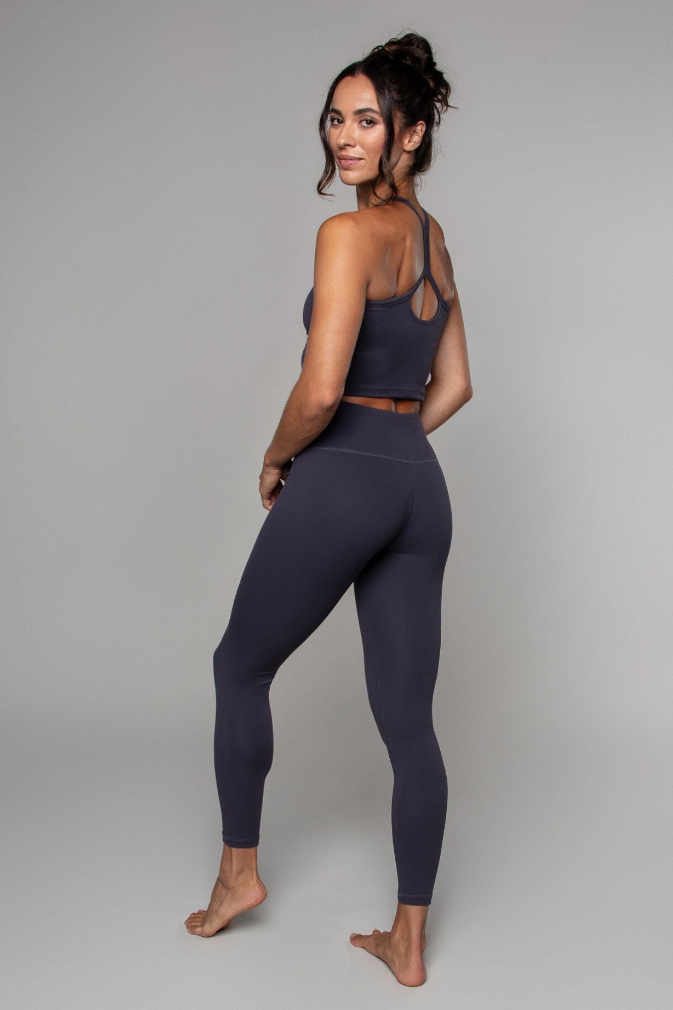 Legging sans coutures taille haute 7/8 coloris graphite