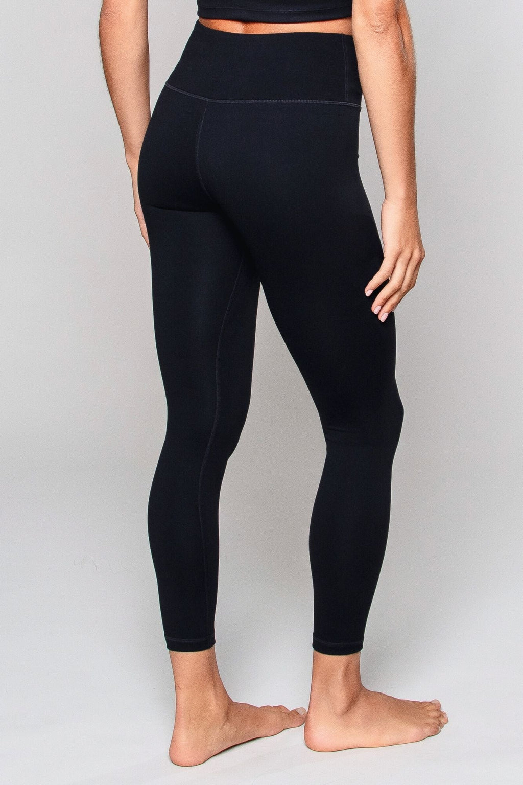 Legging noir taille haute sans coutures 7/8