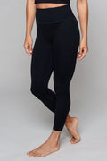 Legging noir taille haute sans coutures 7/8