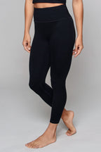 Legging noir taille haute sans coutures 7/8