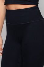 Legging noir taille haute sans coutures 7/8