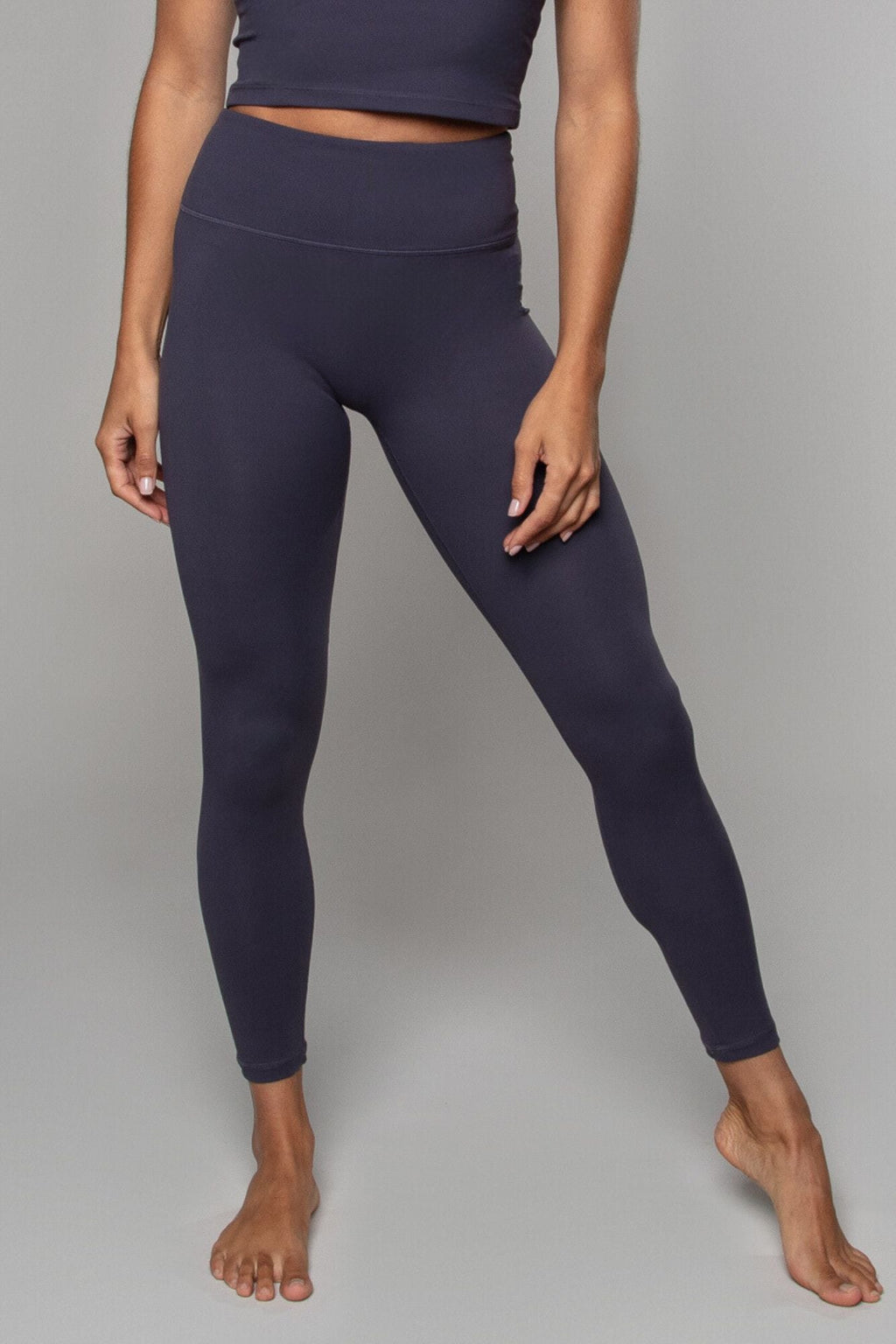 Legging sans coutures taille haute 7/8 coloris graphite