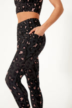 Legging 7/8 taille haute imprimé léopard rose poudré
