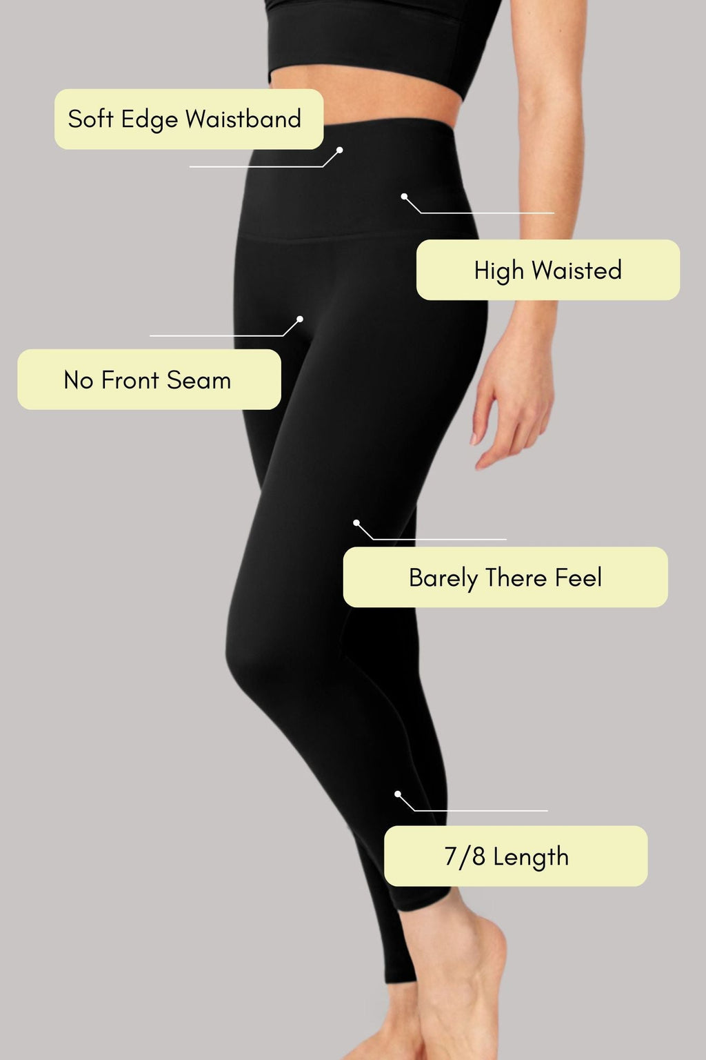 Legging 7/8 sans coutures - Noir