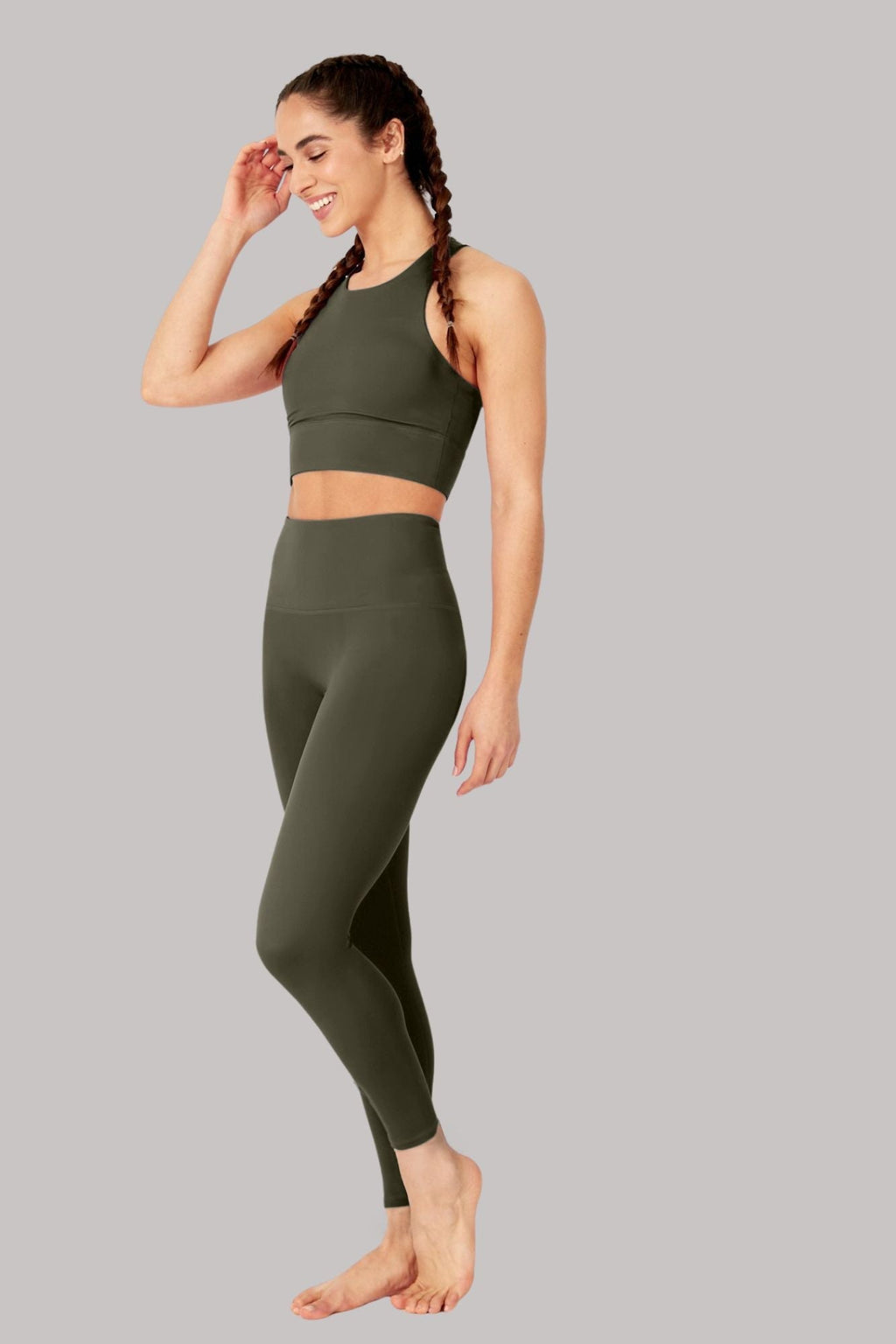 Legging 7/8 sans couture - Olive