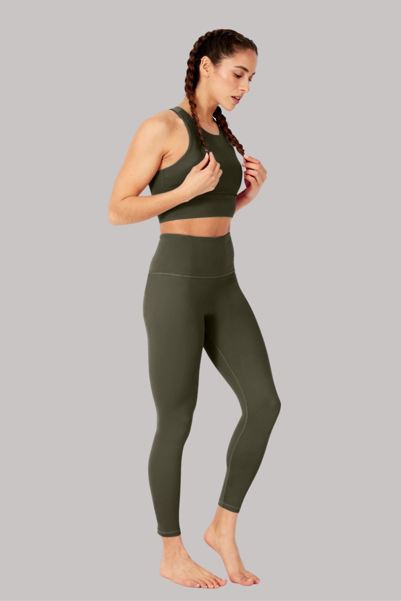 Legging 7/8 sans couture - Olive