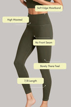Legging 7/8 sans couture - Olive