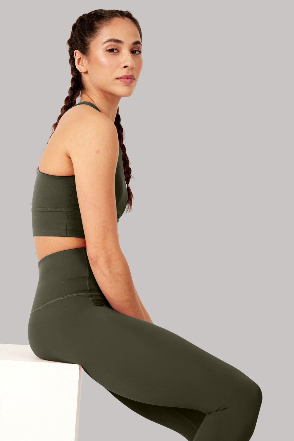 Legging 7/8 sans couture - Olive