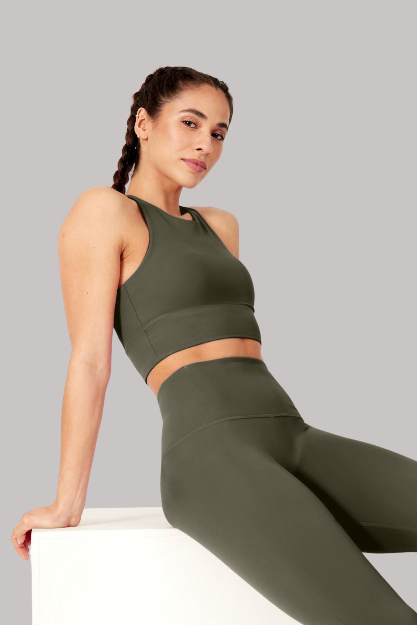 Legging 7/8 sans couture - Olive
