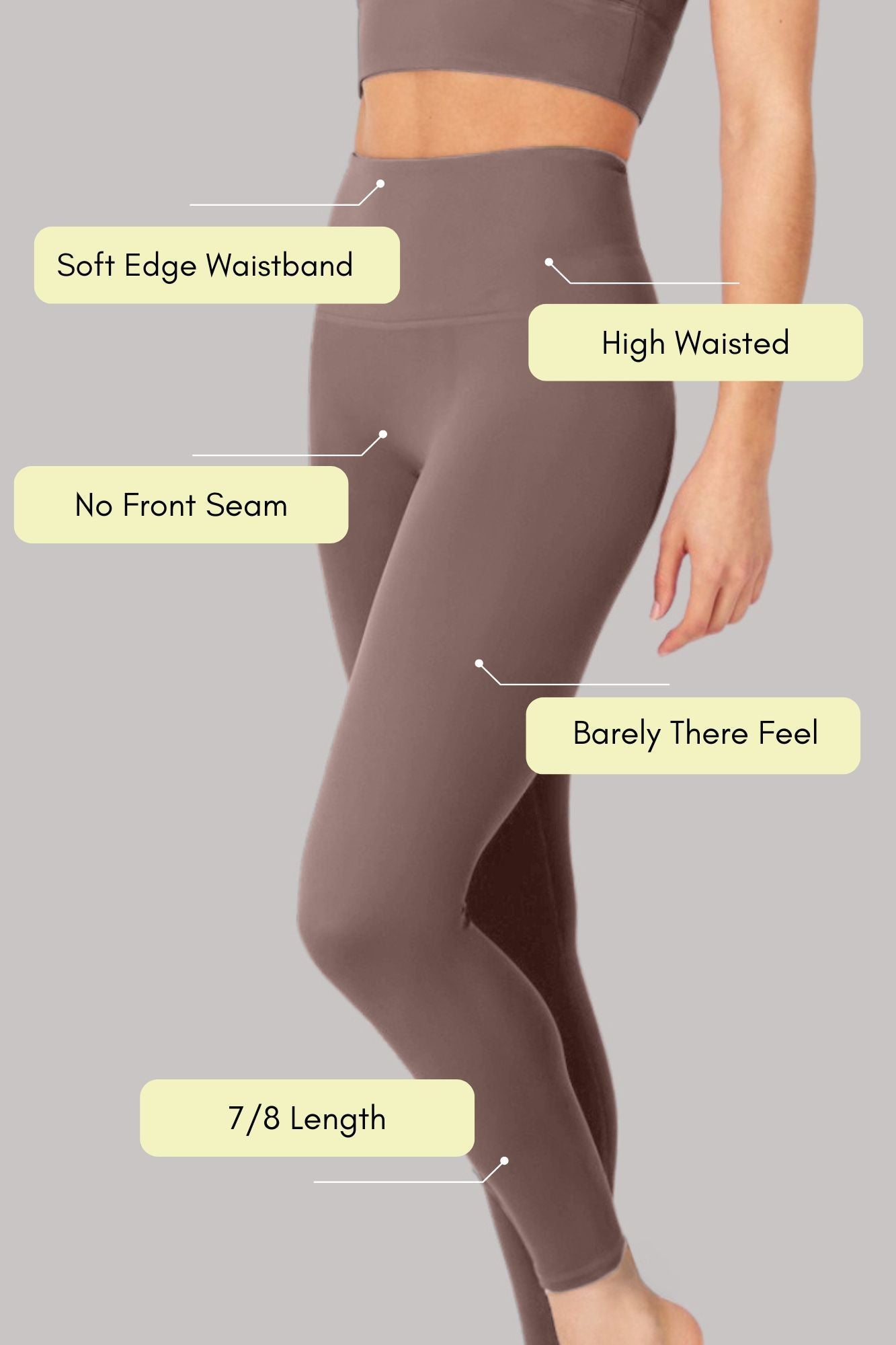 Leggings sans couture 7/8 - Taupe