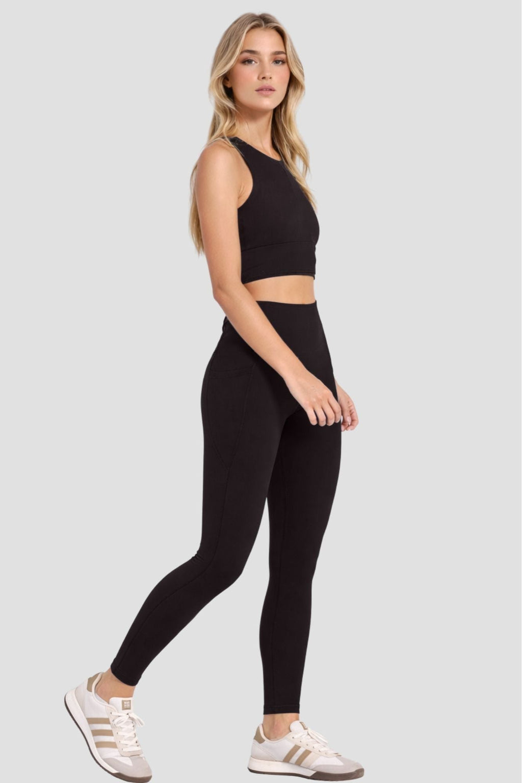 Legging pleine longueur à poches latérales noir