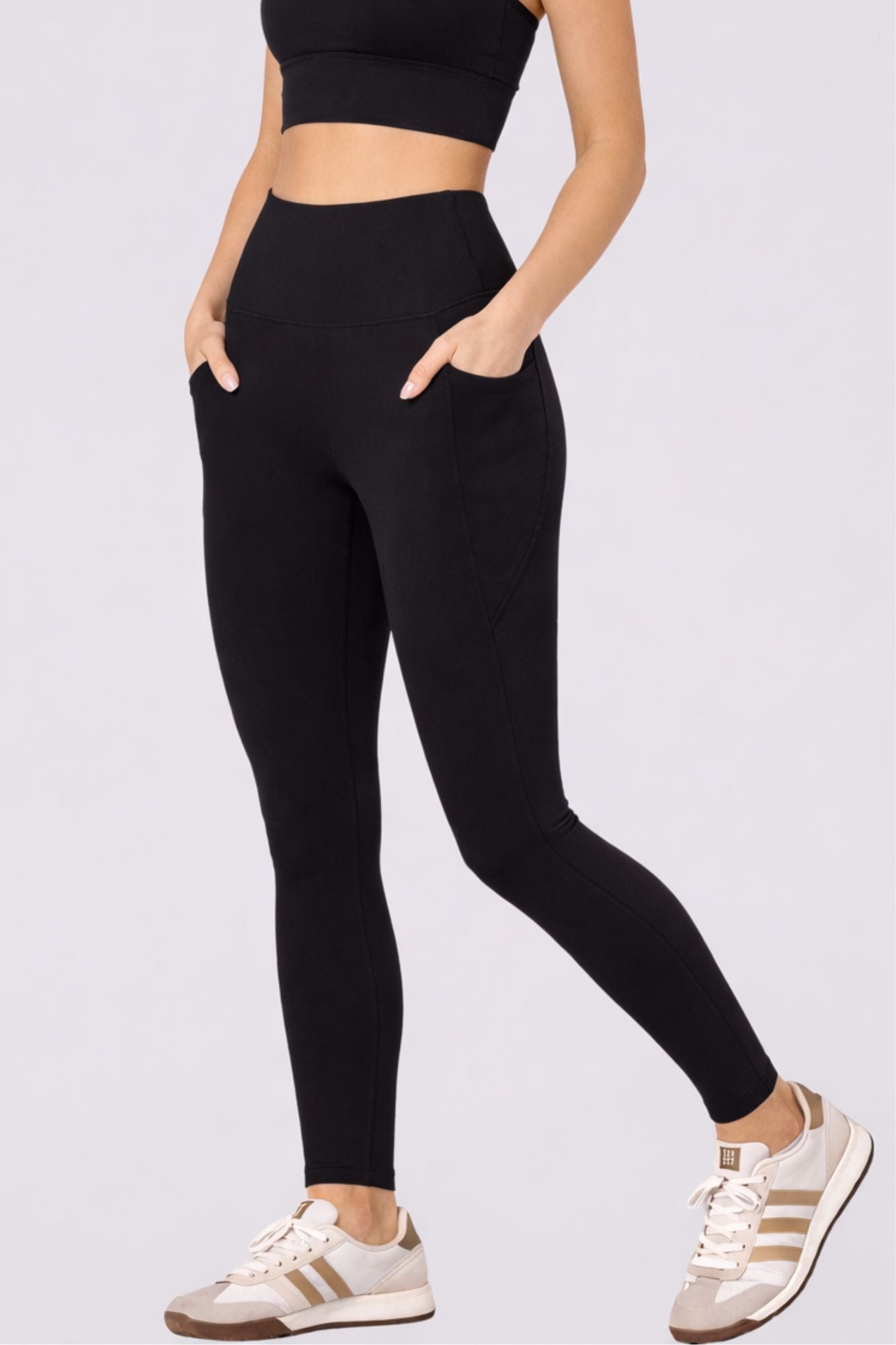 Legging pleine longueur à poches latérales noir