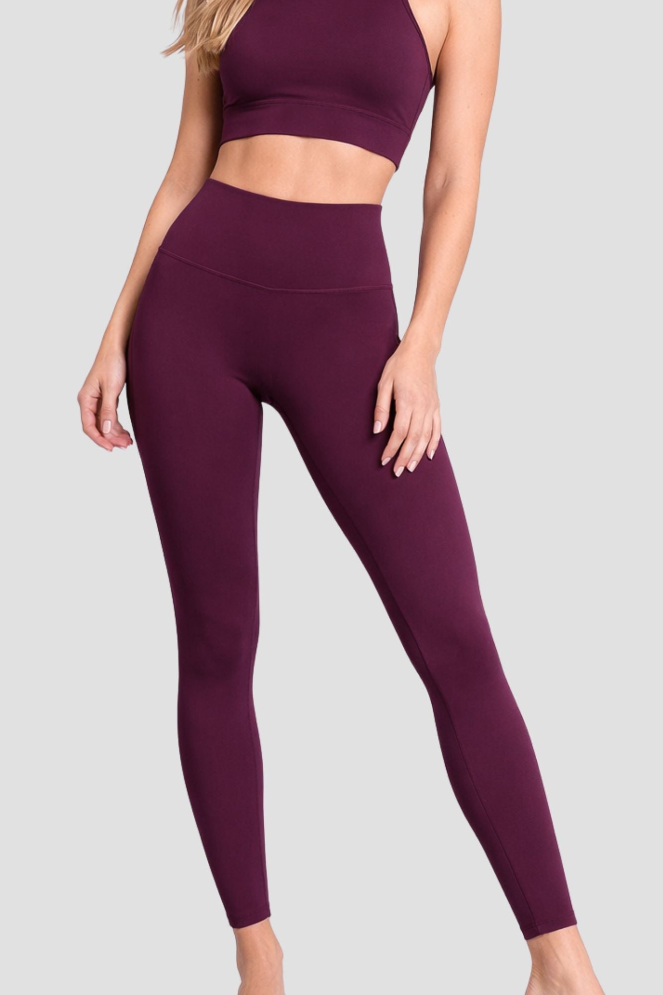 Legging pleine longueur Side Pocket Cerise noire