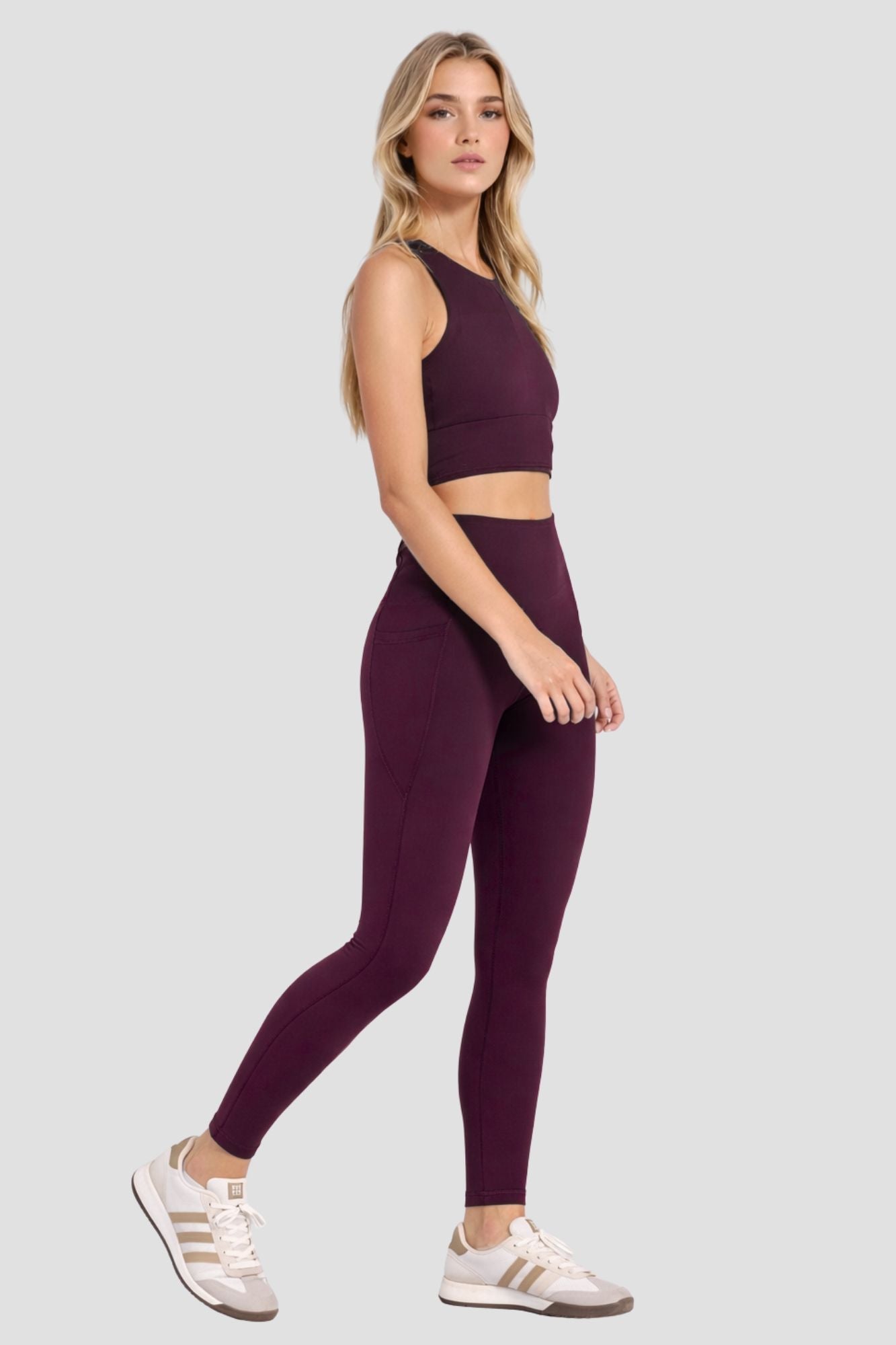 Legging pleine longueur Side Pocket Cerise noire