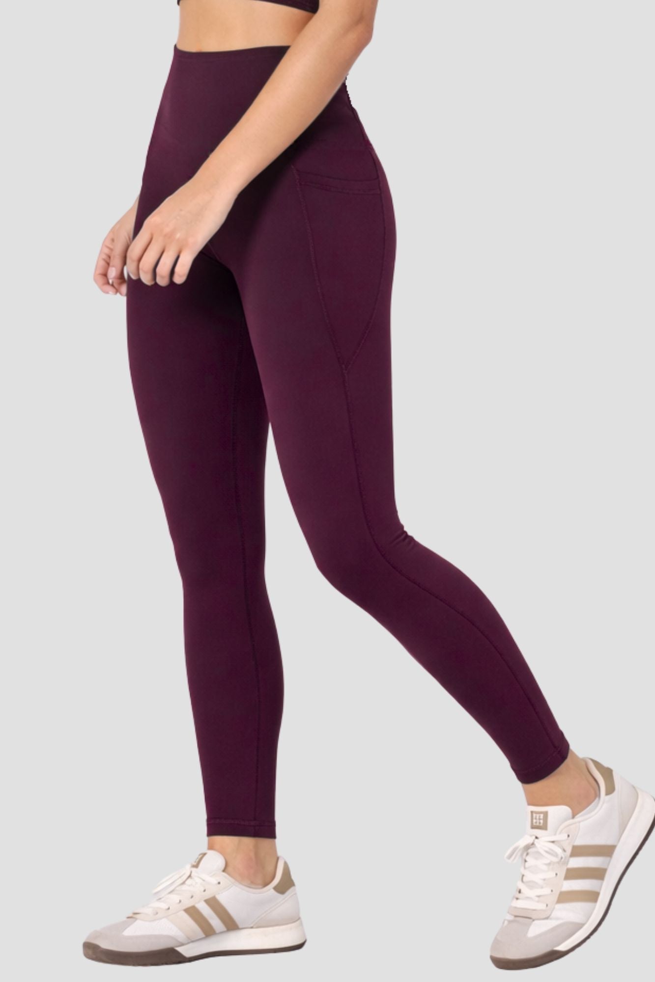 Legging pleine longueur Side Pocket Cerise noire