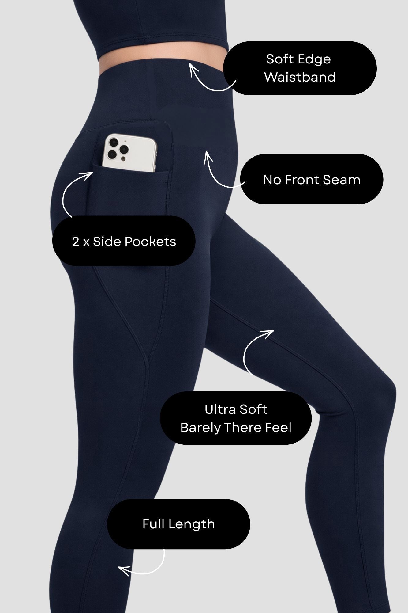 Legging long avec poches latérales Midnight