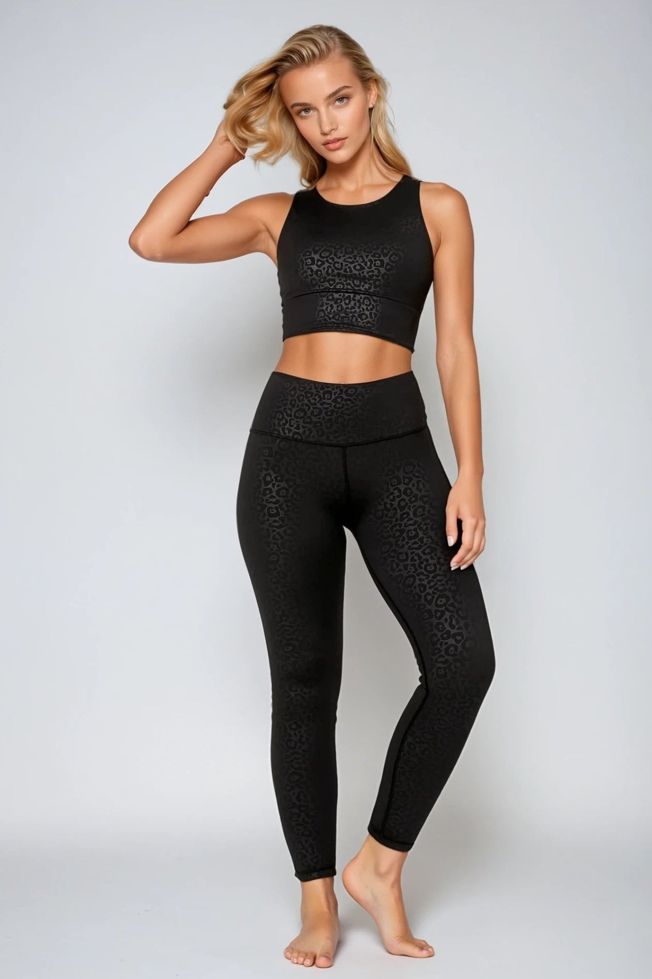 Legging Taille Haute Longueur Cheville Jet Léopard