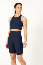 Short de cyclisme sculptant bleu marine