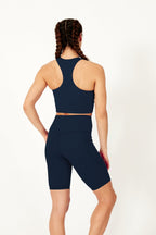 Short de cyclisme sculptant bleu marine