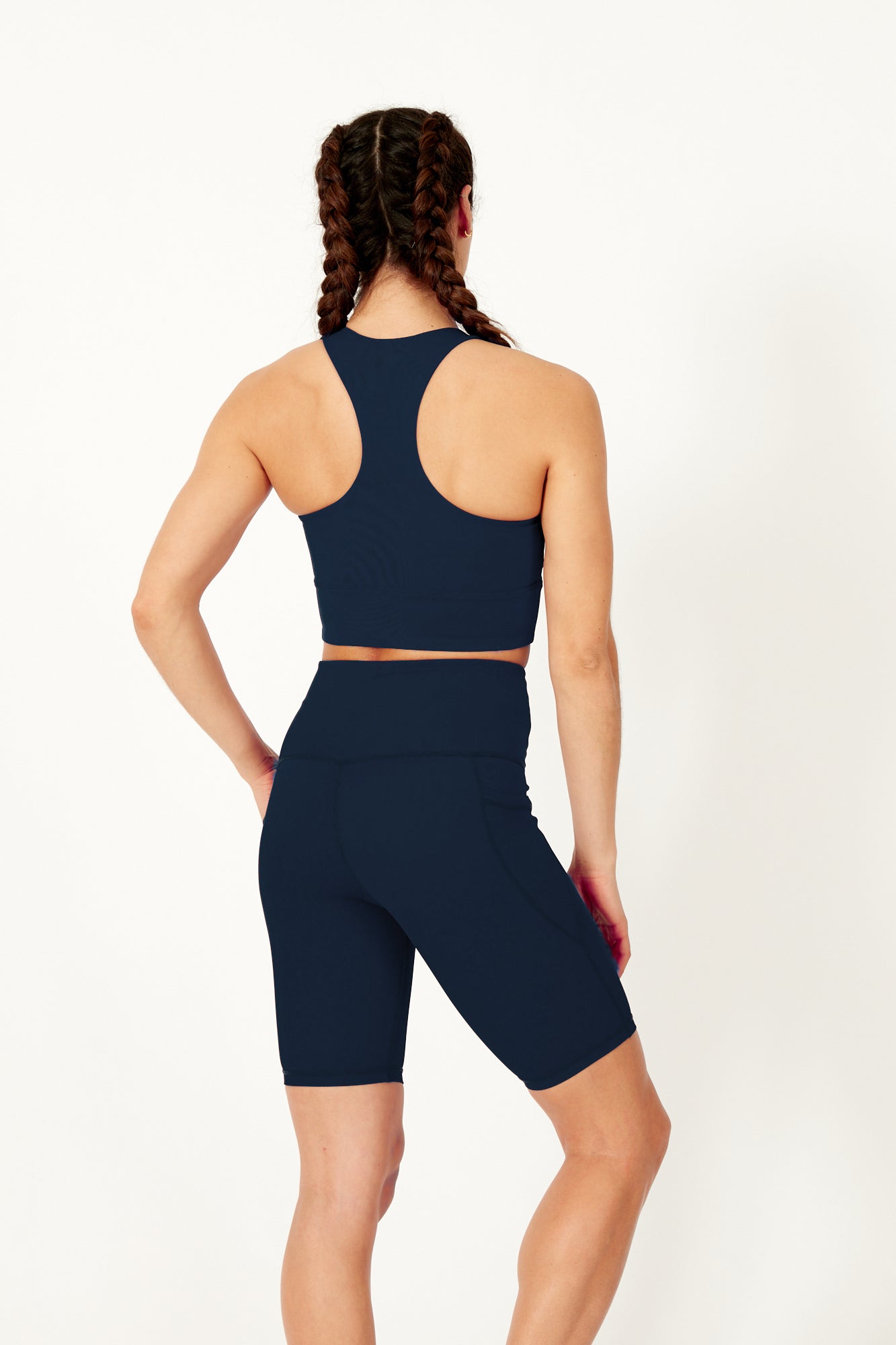 Short de cyclisme sculptant bleu marine