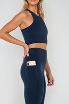 Legging gainant taille haute à poches pleine longueur