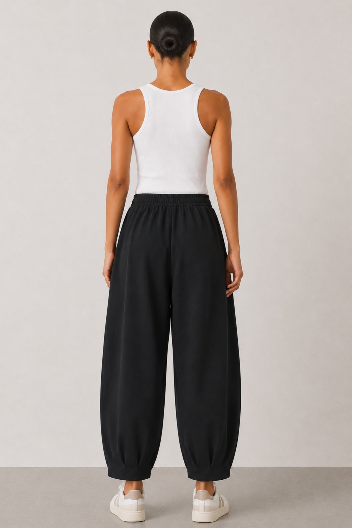 Sloane Pantalon décontracté jambe tonneau noir