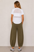 Sloane Pantalon ample coupe tonneau Olive