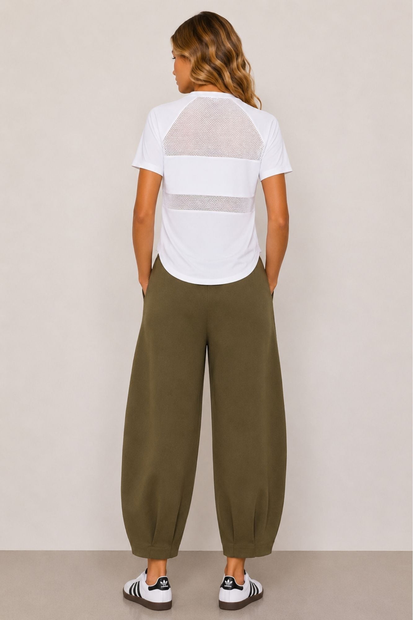 Sloane Pantalon ample coupe tonneau Olive