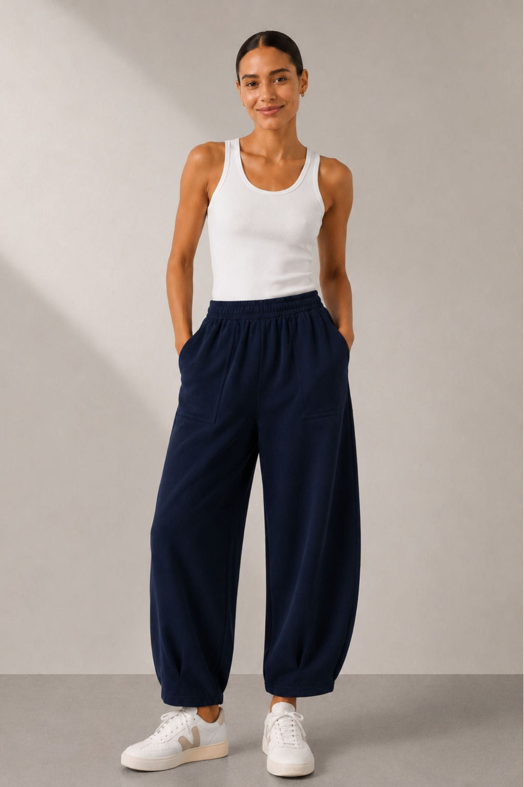 Pantalon large décontracté Sloane marine