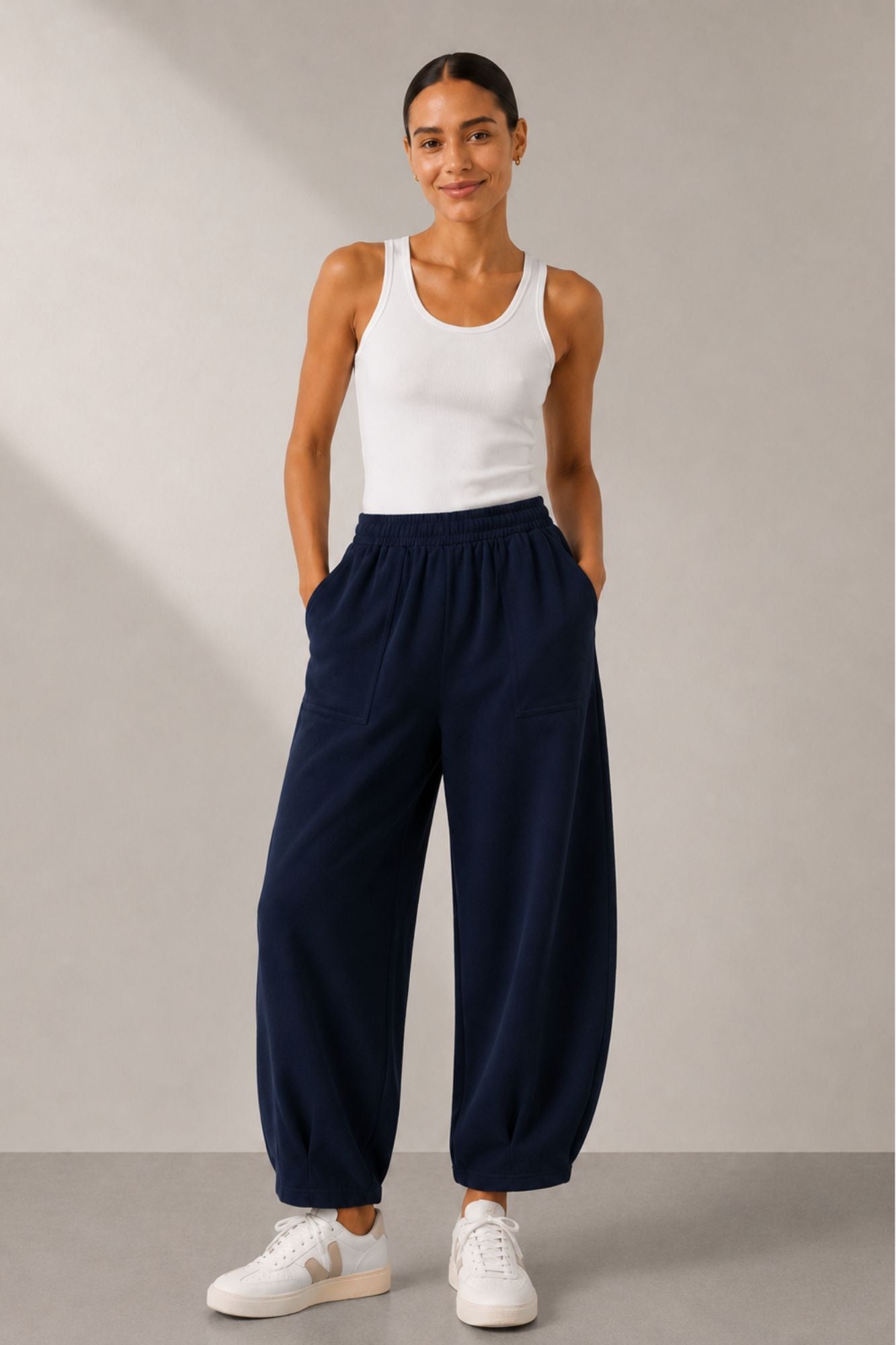 Pantalon large décontracté Sloane marine