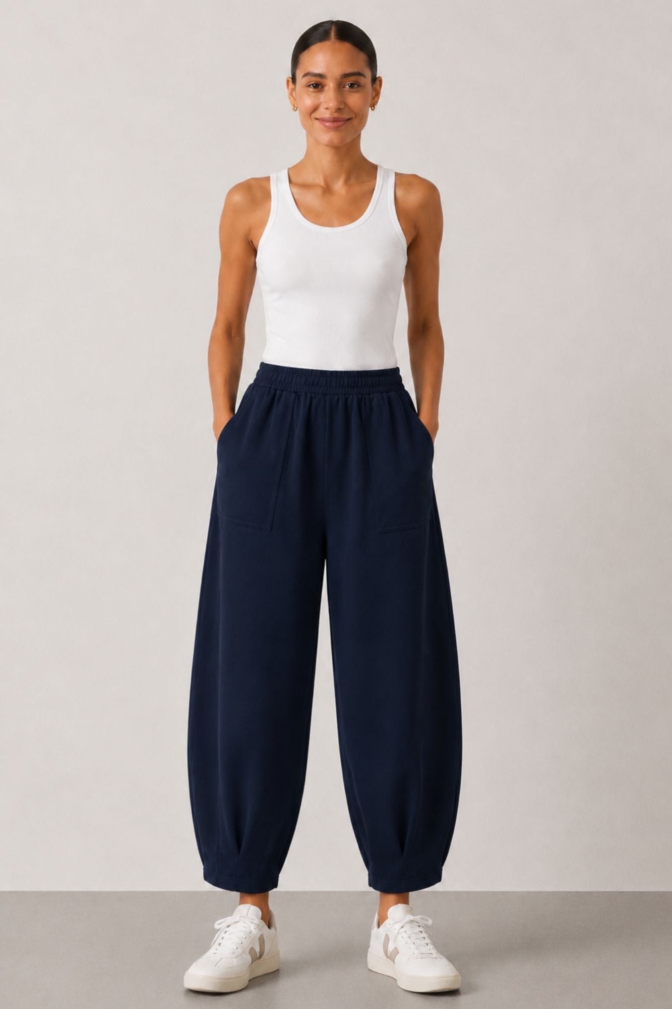 Pantalon large décontracté Sloane marine