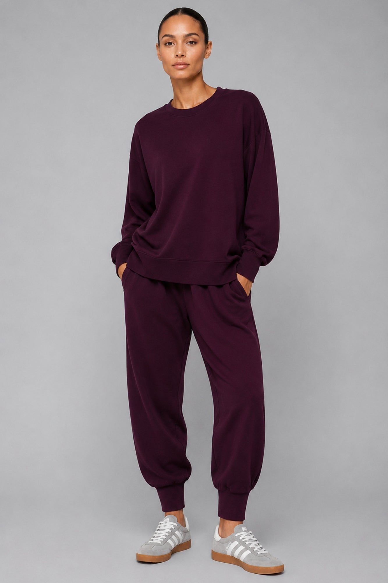 Pantalon de jogging resserré aux chevilles Cerise noire