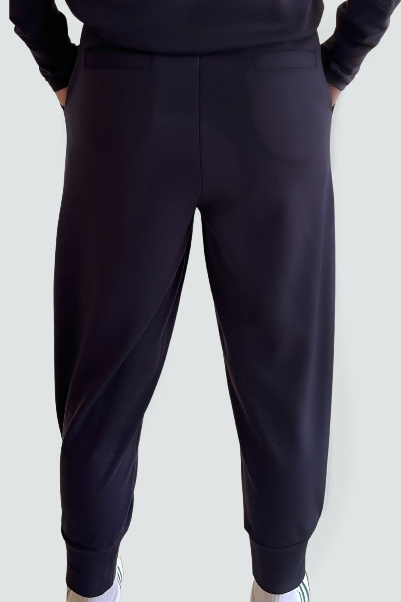 Pantalon de survêtement resserré aux chevilles bleu marine