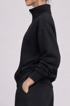 Sweat-shirt demi-zip noir