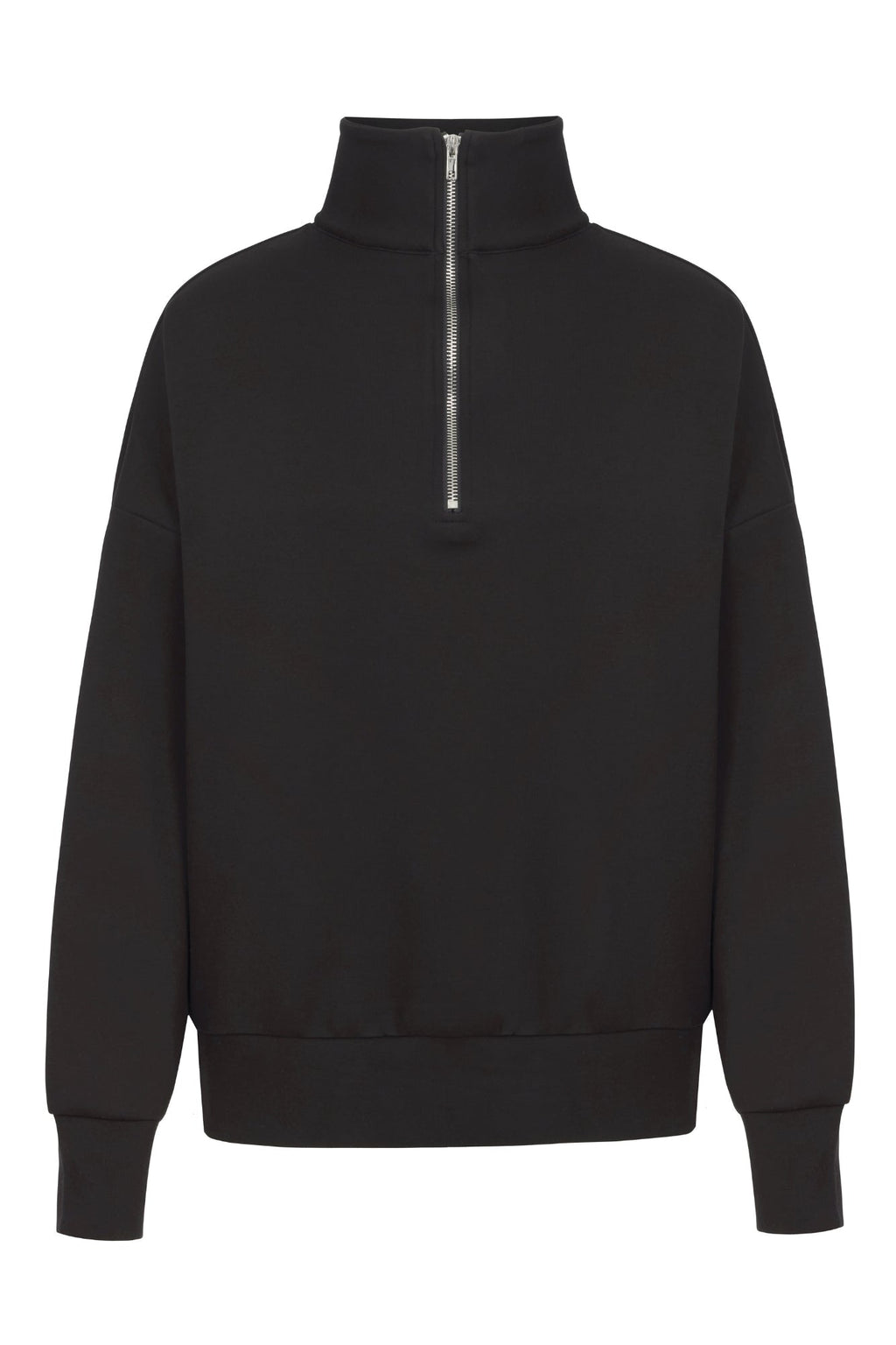 Sweat-shirt demi-zip noir