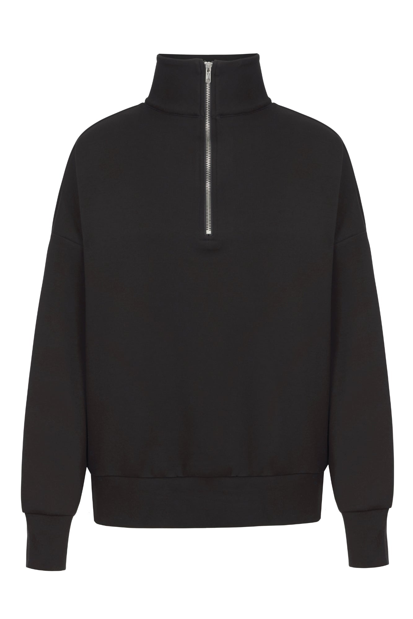 Sweat-shirt demi-zip noir