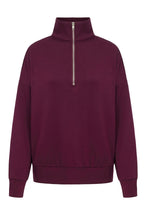 Sweat-shirt demi-zippé Cerise Noire