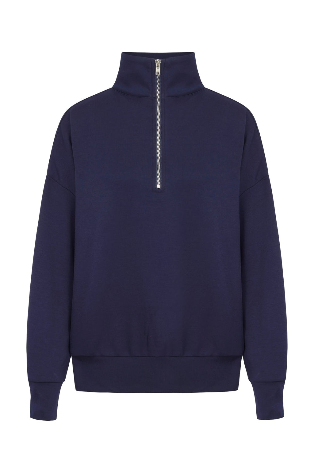 Sweat-shirt demi-zip bleu marine profond