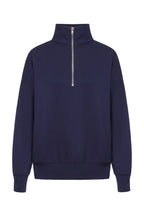 Sweat-shirt demi-zip bleu marine profond
