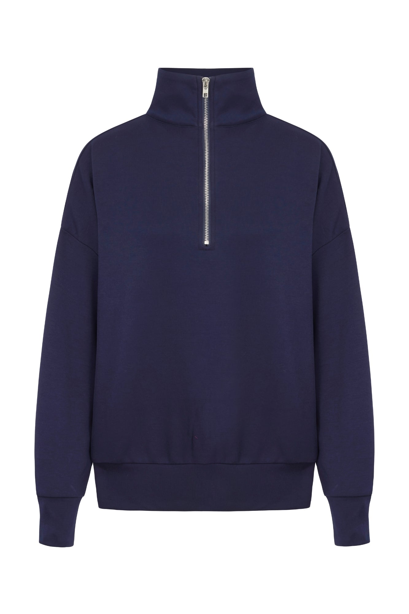 Sweat-shirt demi-zip bleu marine profond