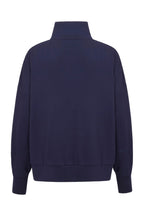 Sweat-shirt demi-zip bleu marine profond