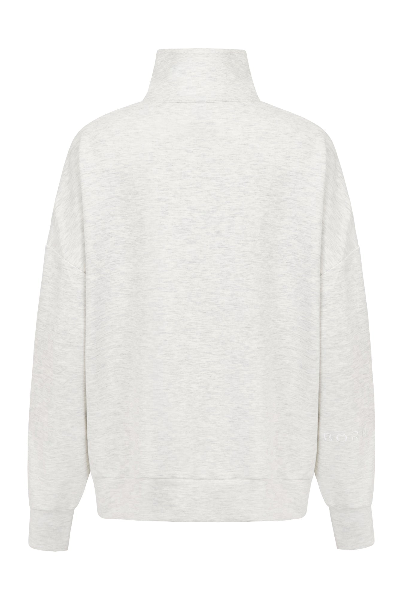 Sweat-shirt Zippé Col Montant Chiné