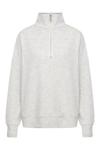 Sweat-shirt Zippé Col Montant Chiné