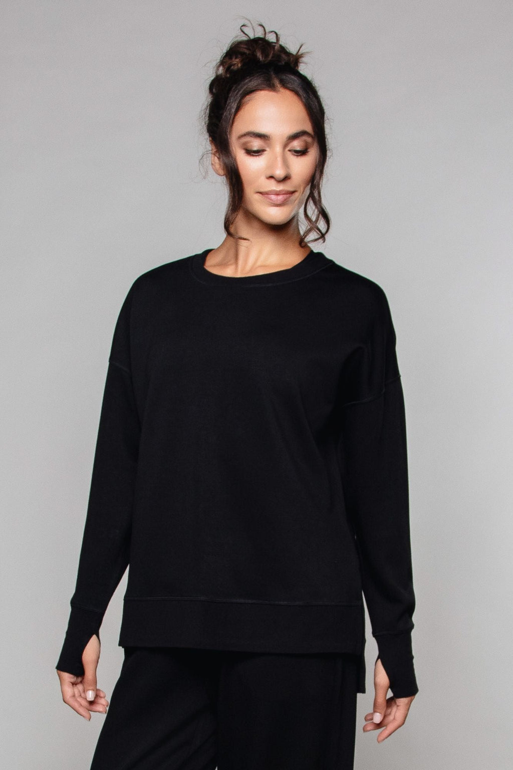 Sweat-shirt longline noir