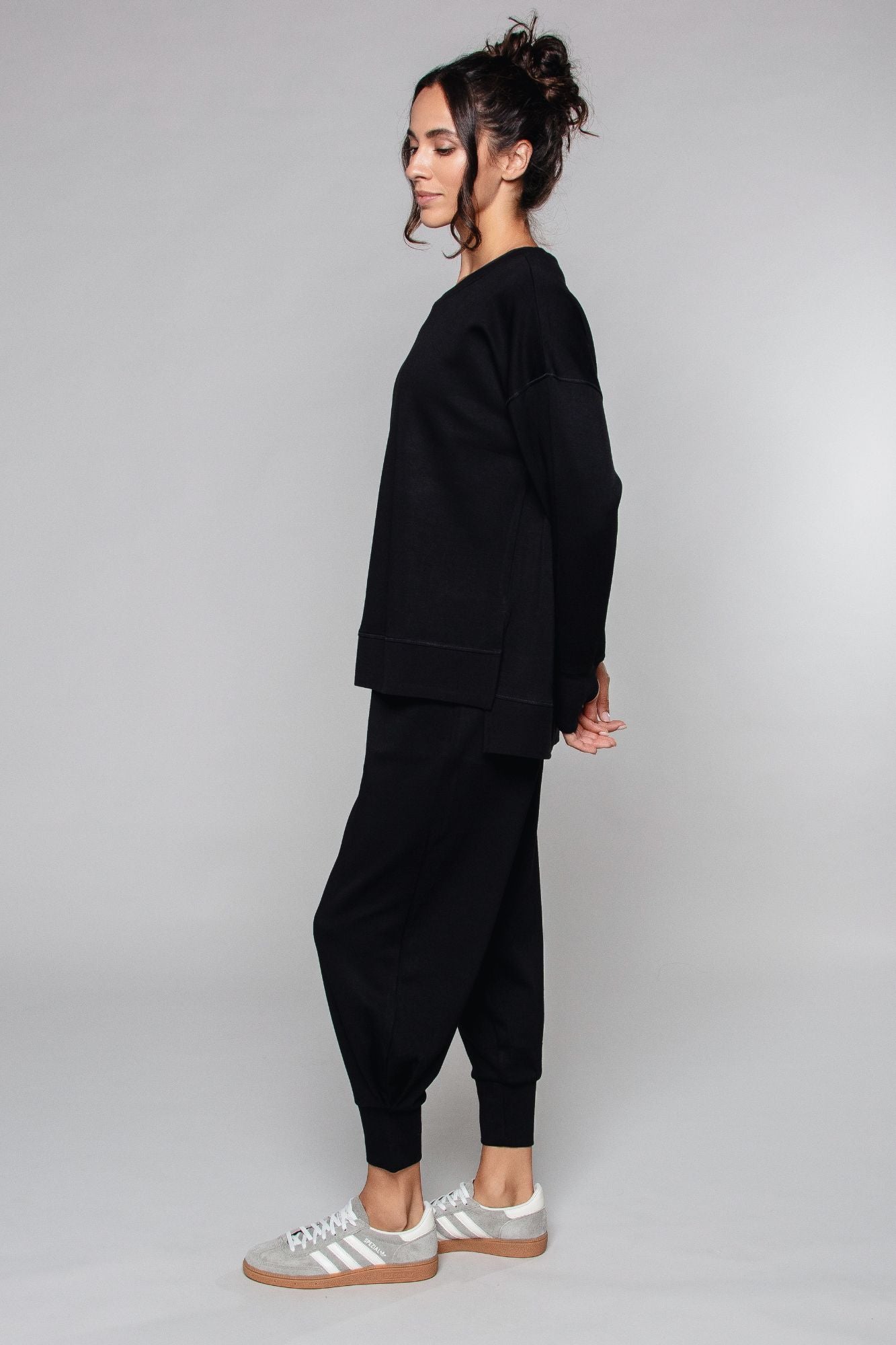 Sweat-shirt longline noir