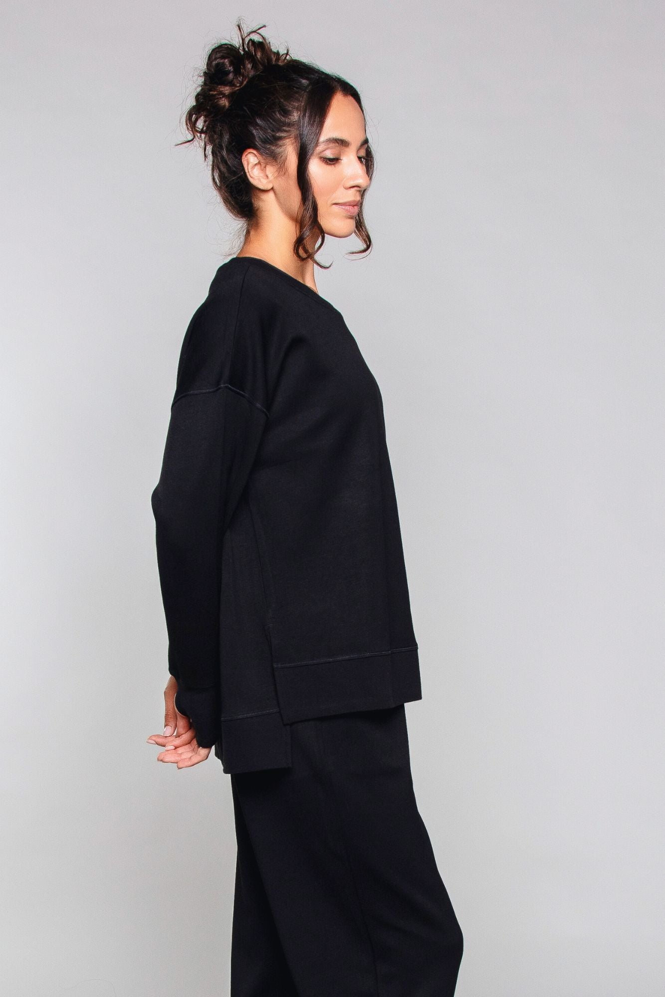Sweat-shirt longline noir