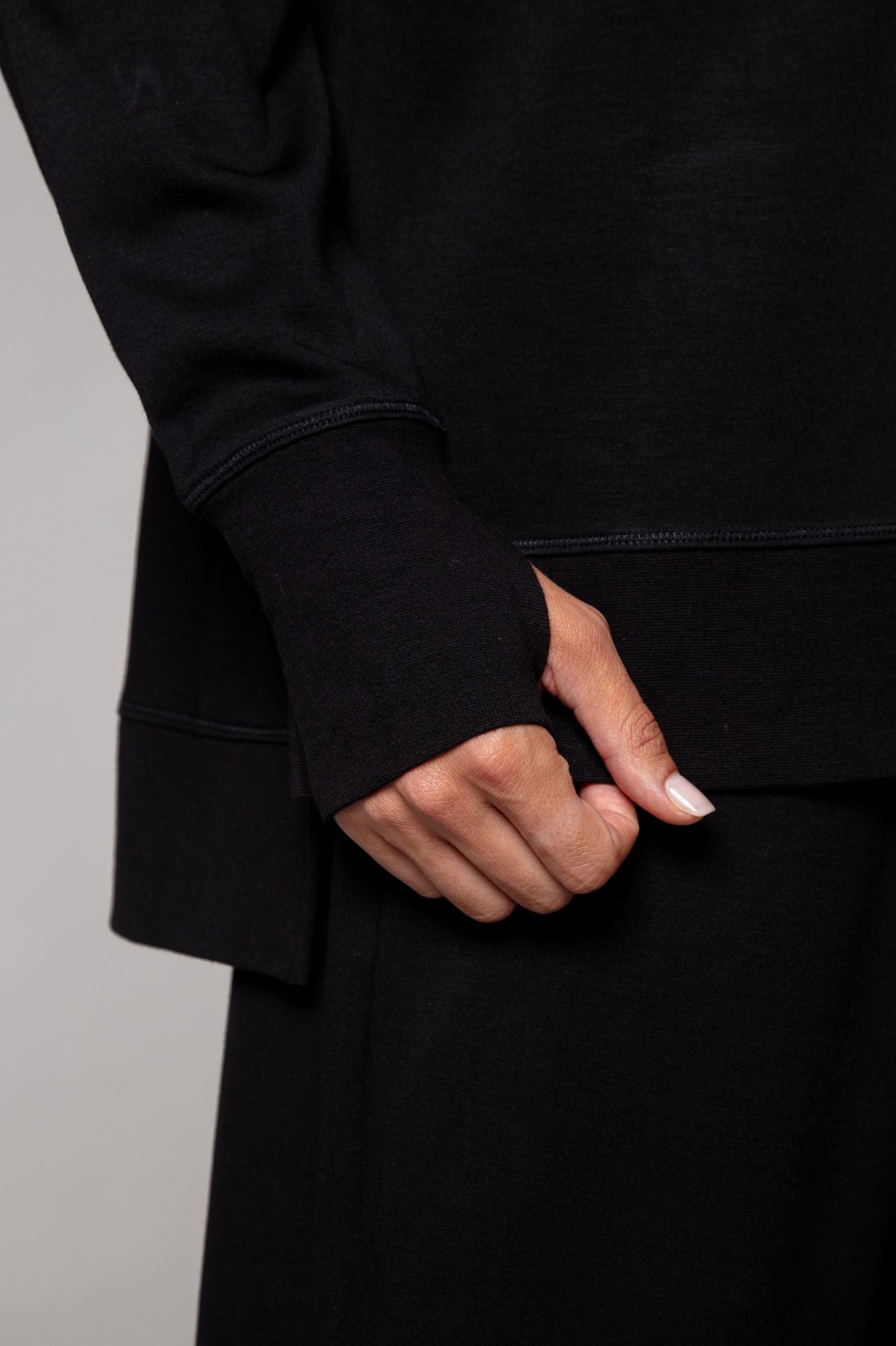 Sweat-shirt longline noir