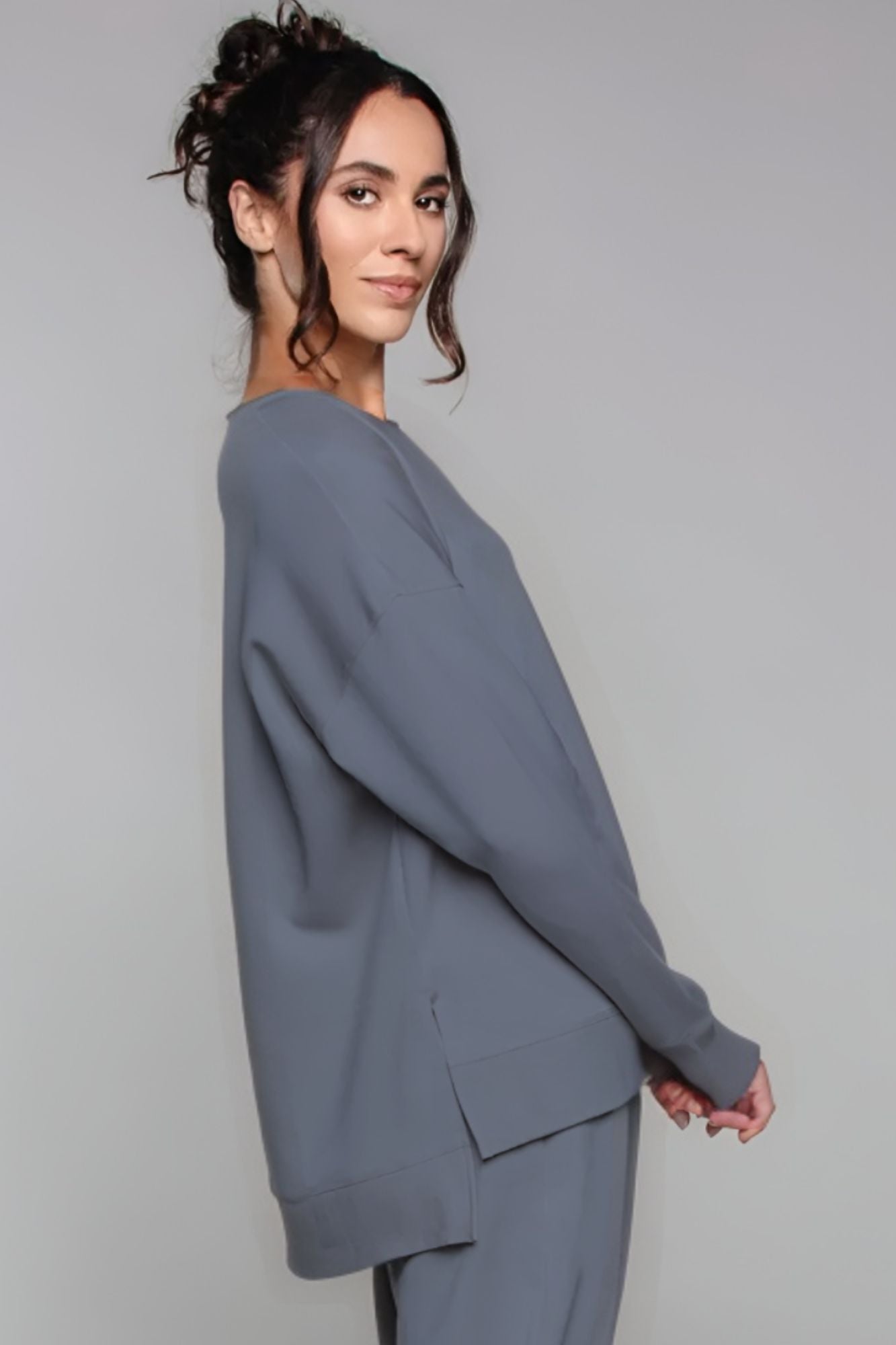 Sweat-shirt long indigo